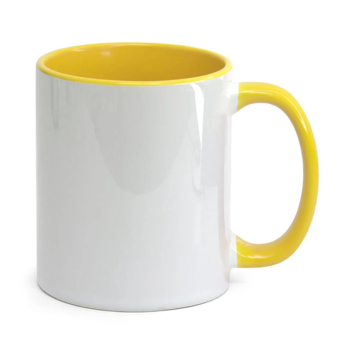 Caneca Alça e interior amarelo