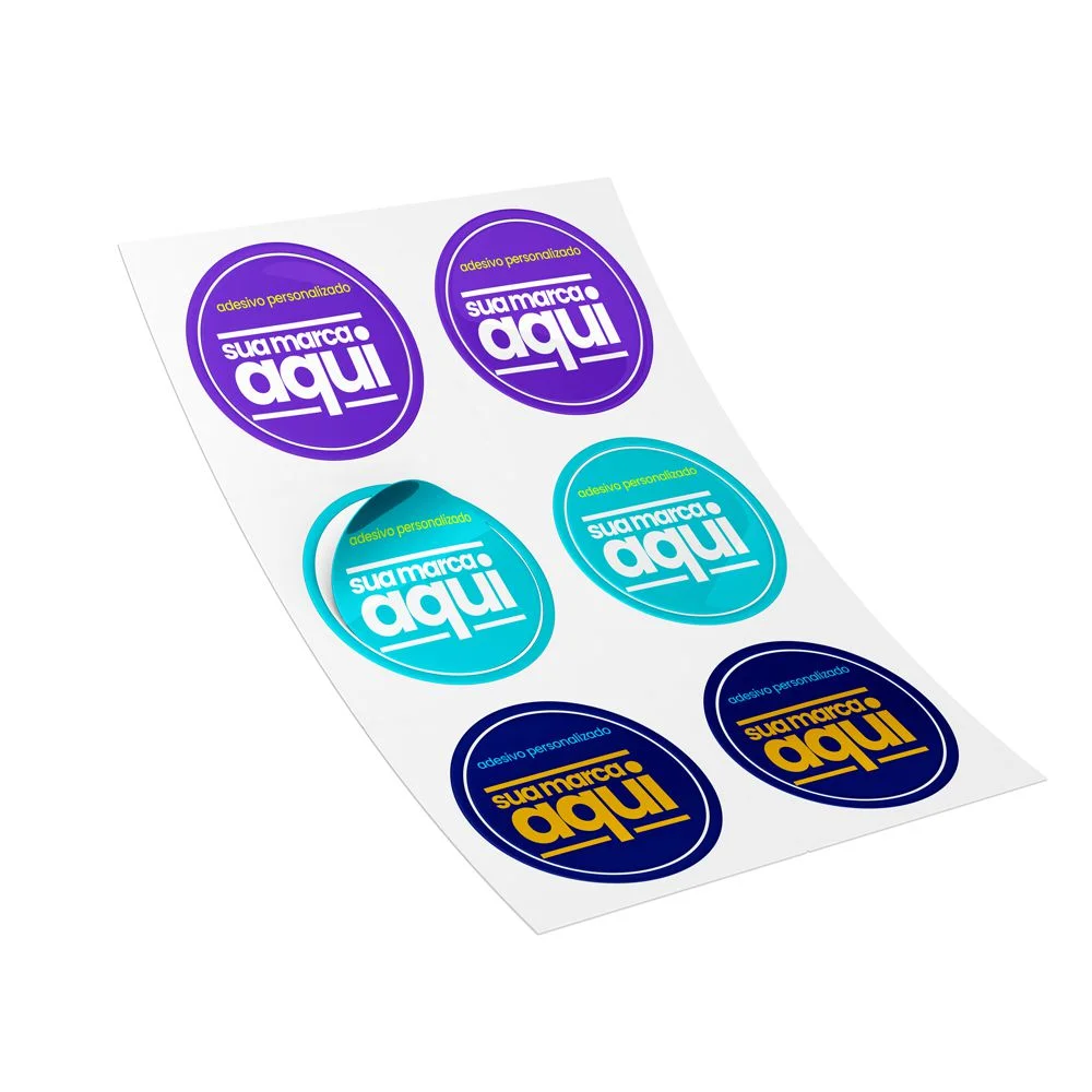 Cartela de adesivo Glossy 130 brilho tamanho a4 personalizado - AT Presentes em São Paulo