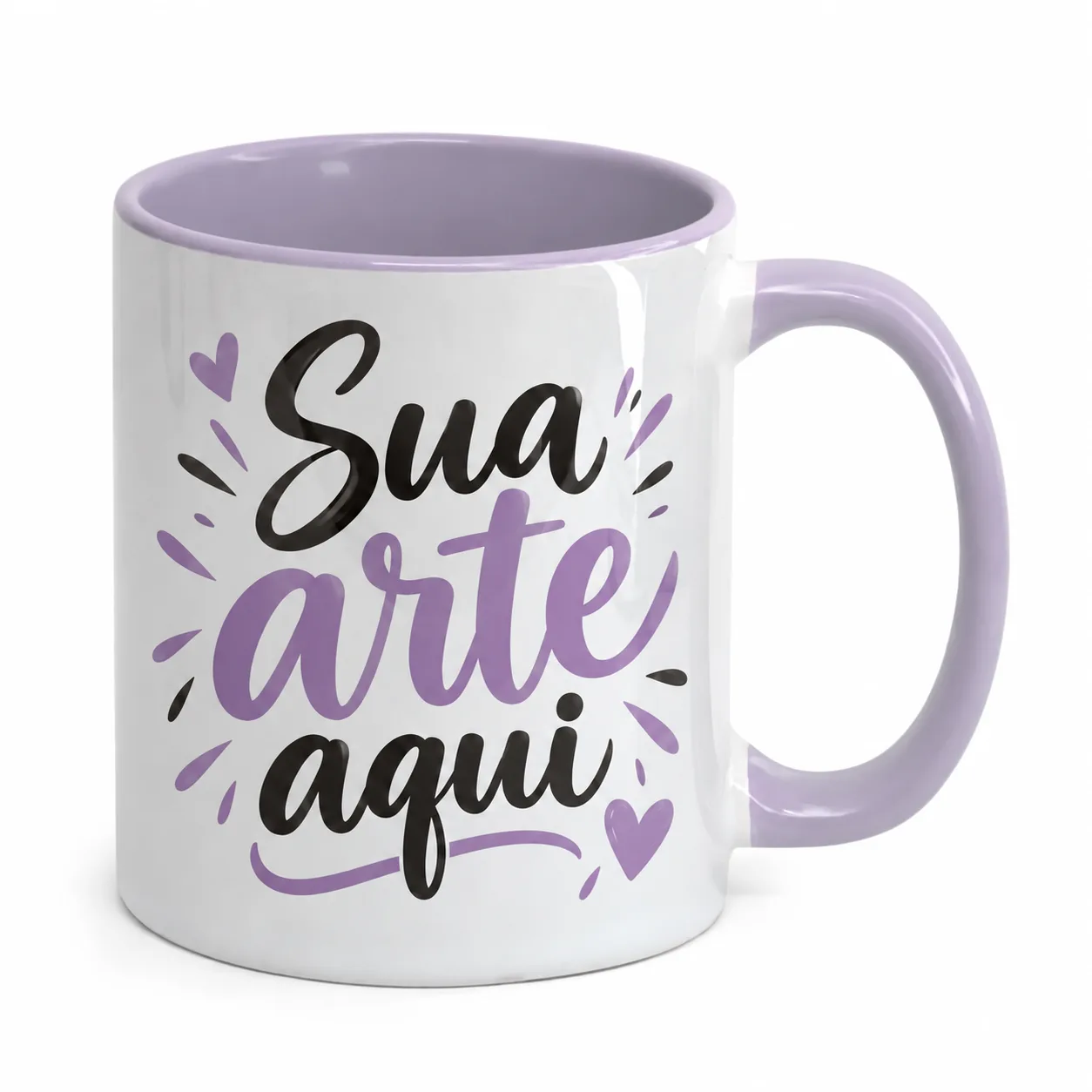 Caneca Alça e interior Lilás